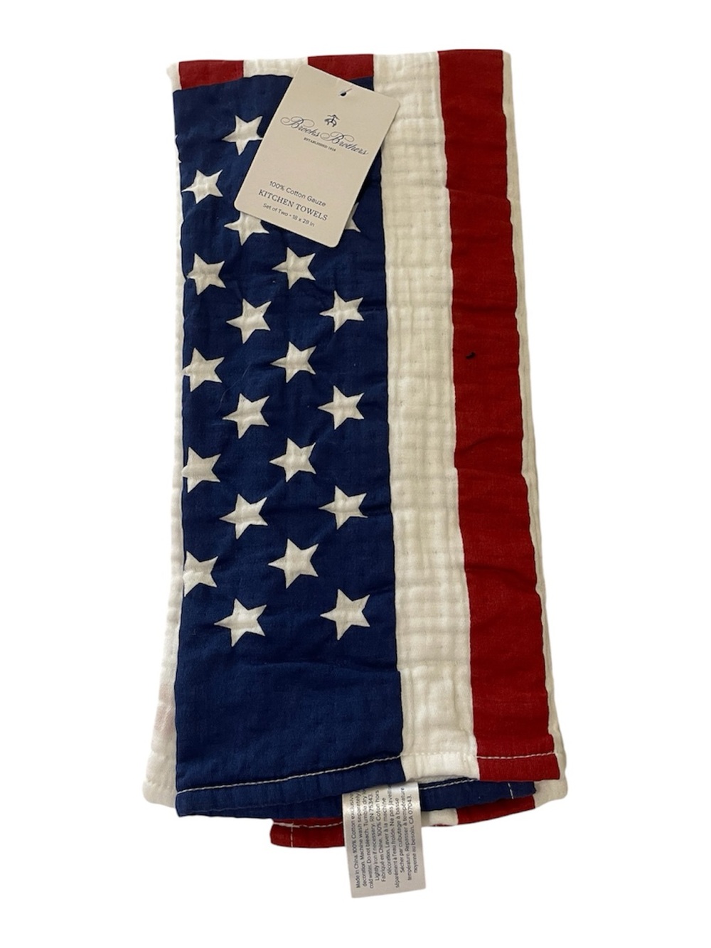 Brooks Brothers American Flag Gauze Kitchen Towels - NWT **